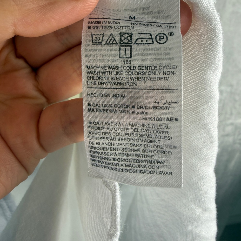 Old Navy Cotton Gauze white mini dress‎ Sz M oversized  vacation resort NEW - Picture 12 of 15